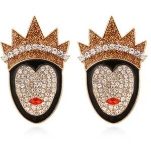 New BB EVIL QUEEN SNOW WHITE Halloween Disney rhinestone earrings